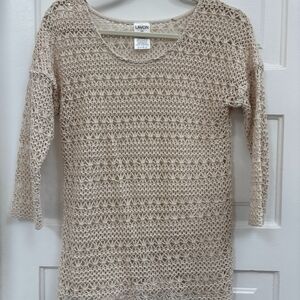 Lavon Beige Crochet Sweater